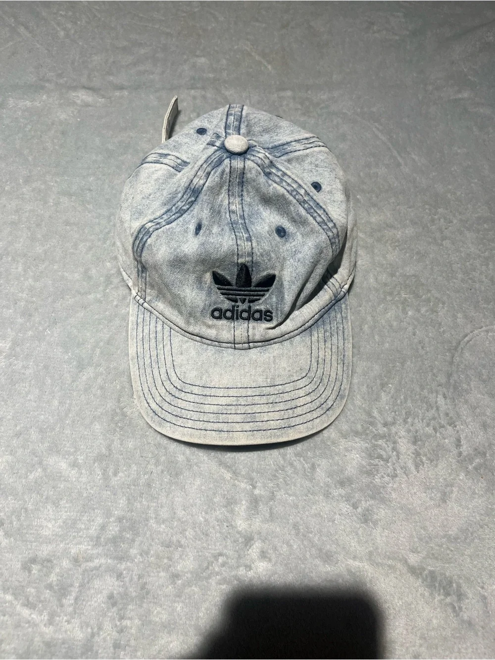 adidas  Light Wash Denim Baseball Cap with Trefoil